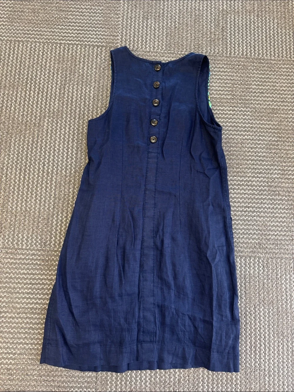 J. Crew Embroidered Navy Cotton Shift Dress, size XS